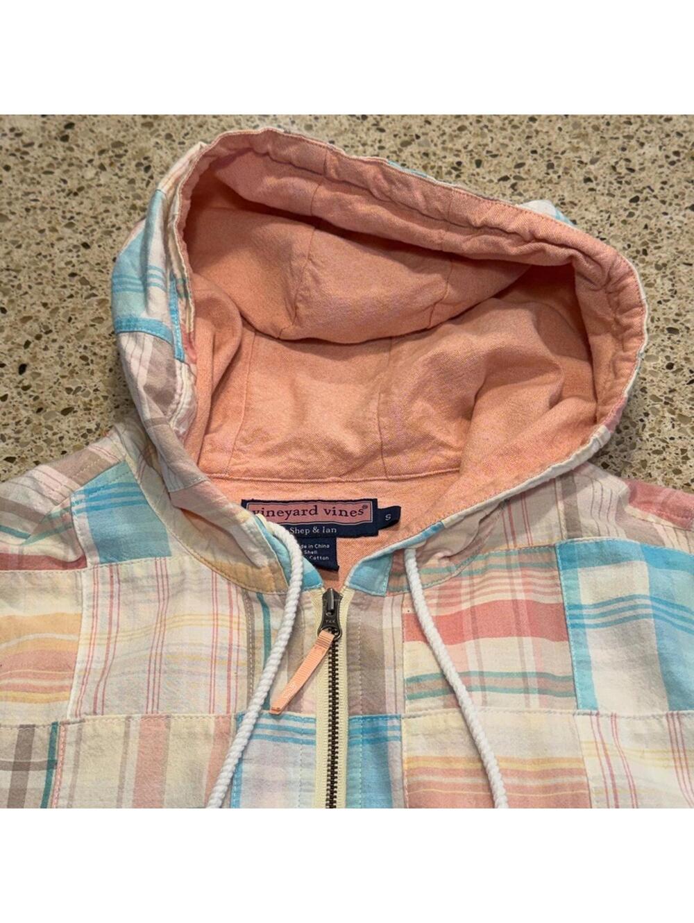 Vineyard Vines Zip Pullover Plaid Patchwork Jacket - Picture 2 of 8